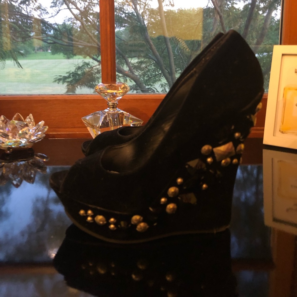 Platform Rhinestone wedges - Picture 3 of 4